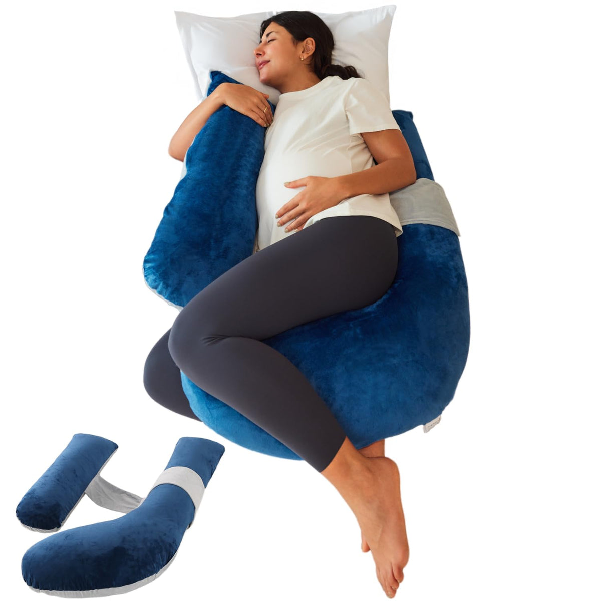 Pregnancy Pillow, Soft Maternity Pillow With Detachable & Adjustable Pillow Cover, Full Body Pillow For Adults Sleeping, Support