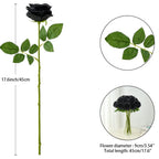 Helera 12Pc Black Roses Artificial Flowers Fake Roses Silk Realistic Roses Bouquet Flowers With Long Stems For Wedding Home Part