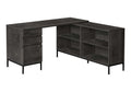 Monarch Specialties 7492 Computer Desk, Home Office, Corner, Storage Drawers, 60 Shape, Work, Laptop, Metal, Laminate, Black, Co