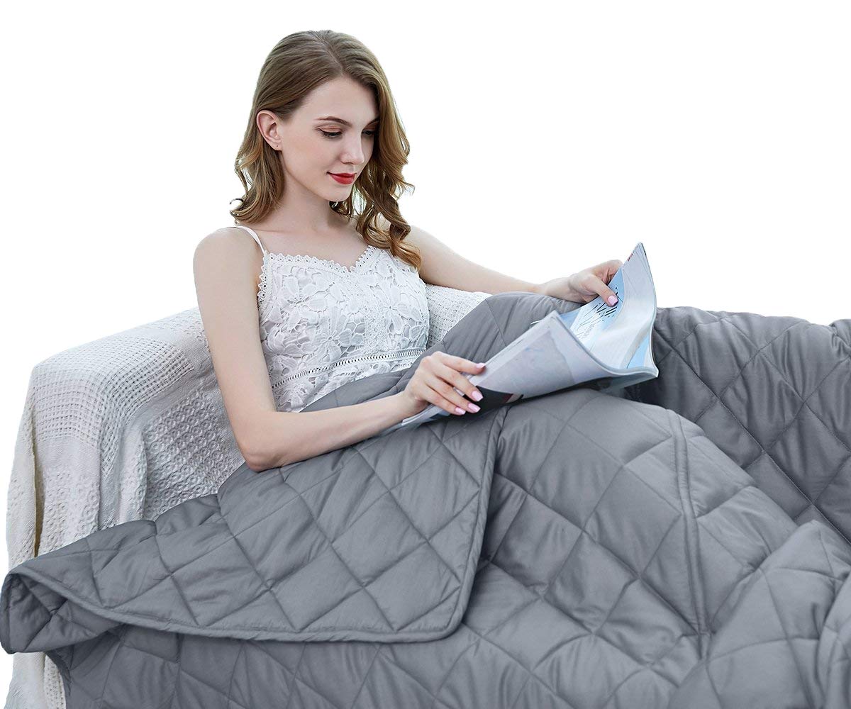 Zzzhen Weighted Blanket - High Breathability - 48'72' 15Lb - Premium Heavy Blankets Durable Quilts And Quality Construction
