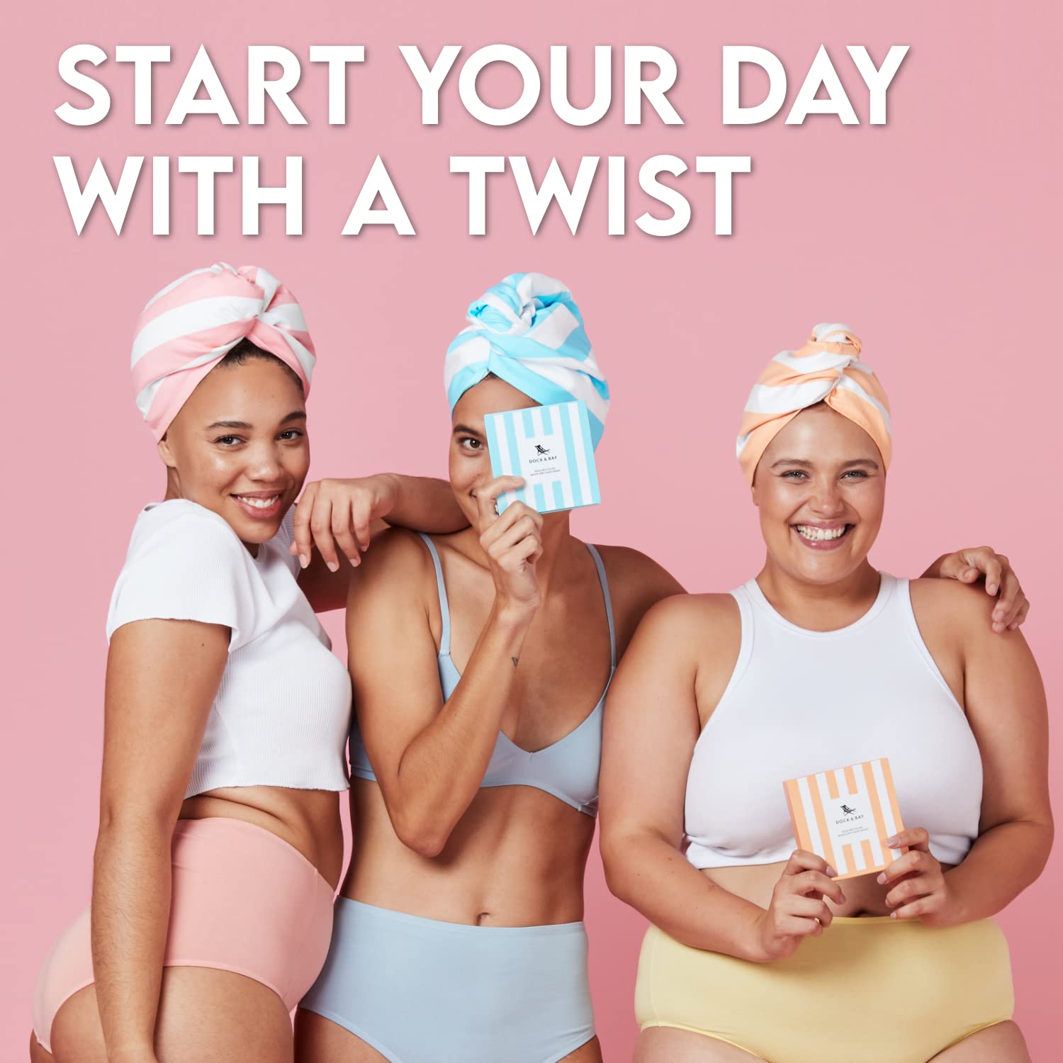 Dock & Bay Turban Hair Towel - For Home & The Beach - Super Absorbent, Quick Dry - Positano Peach, One Size