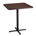 National Public Seating Nps 36&Quot; Square Cafe Table With X Base, 42&Quot; Height, Particleboard Core/T-Mold, Mahogany Top, Black Frame