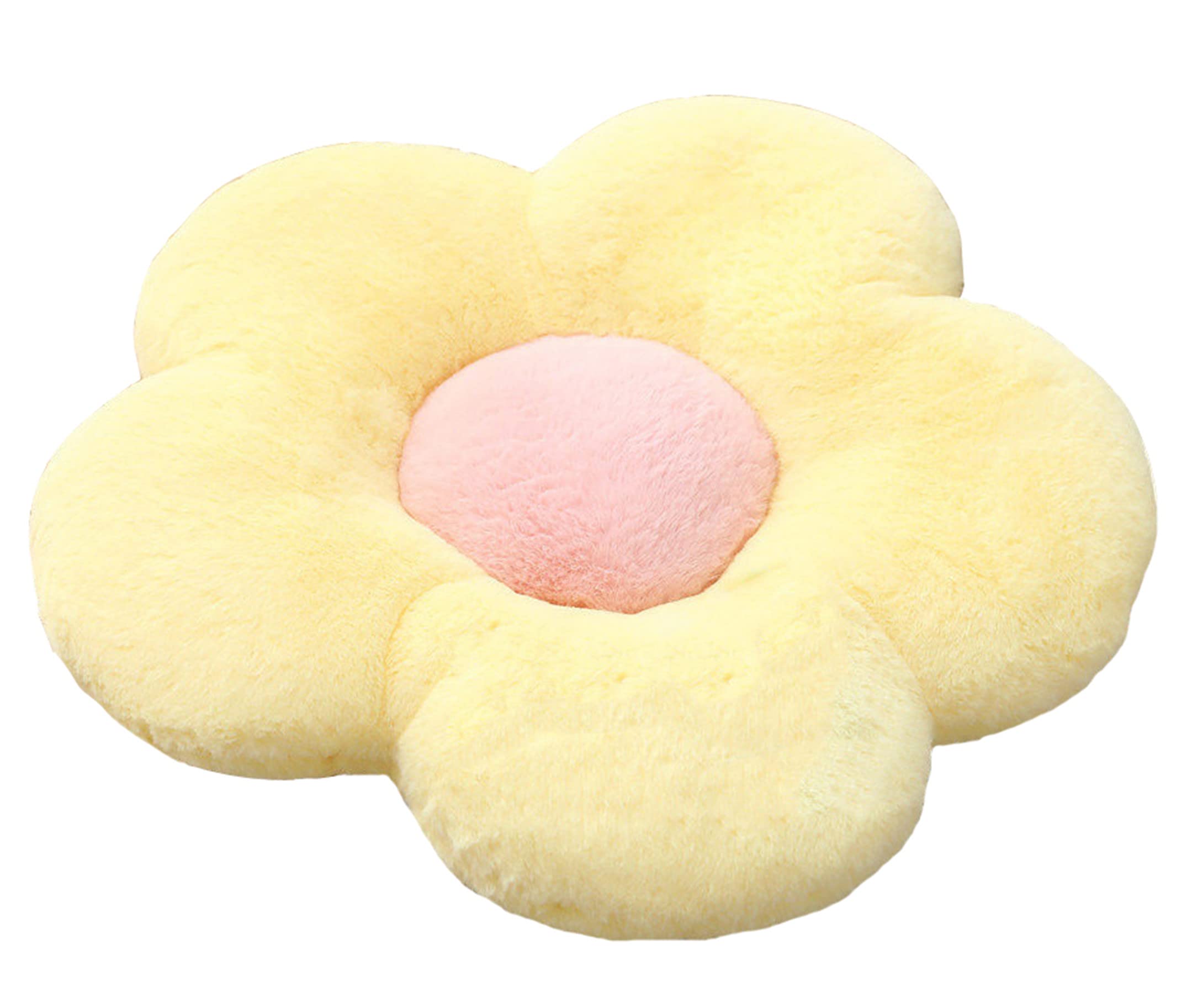 Yilanlan Cute Flower Cushion Plush Floor Pillow Casual Comfortable Pillow Office Living Room Bed Decoration Cushion Simple Room