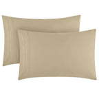 Mellanni Pillow Cases - Luxury, Extra Soft, Cooling Pillow Covers - 2 Pc Iconic Collection Pillowcases - Envelope Closure (King 20' X 40', New Beige)