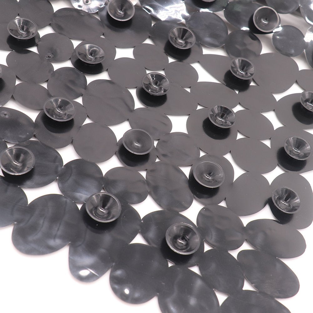 Non-Slip Pebbles Stone Bath Mats,Slip-Resistant Pebble Shower Mats, Anti-Slip Bathtub Mats, Machine Washable (Black, 14' W X 27