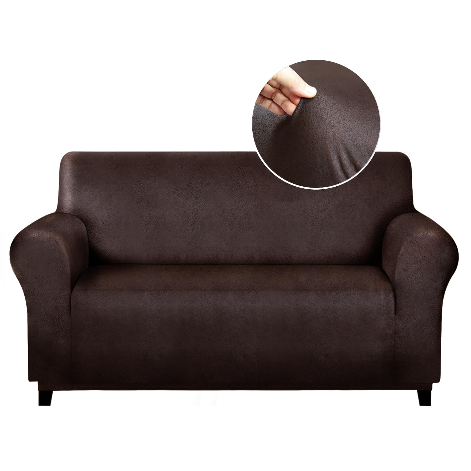 molasofa Loveseat Covers - Couch Cover for Leather Couches, Soft Loveseat Covers with Leather-Like Quality. Washable, Non-Pillin