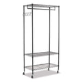 Alera ALEGR363618BL 36 in. W x 18 in. D x 75 in. H 30 Garments Wire Shelving Garment Rack - Black