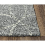 Peace 7'9" X 9'9" Geometric Gray/Gray Hand-Tufted Area Rug
