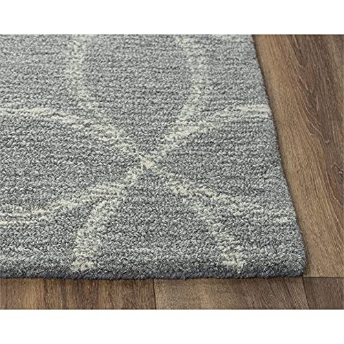 Peace 7'9" X 9'9" Geometric Gray/Gray Hand-Tufted Area Rug