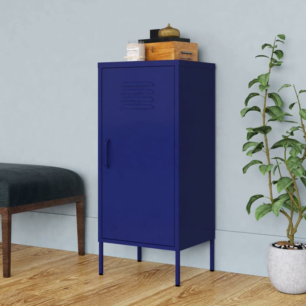vidaXL Storage Cabinet Navy Blue 16.7"x13.8"x40" Steel
