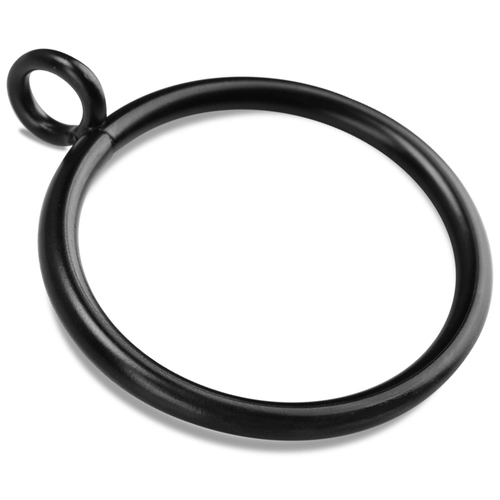 40 Pcs Black Curtain Rings With Eyelet Apply For Curtain Rod (Black Drapery Rings) (1.25 Inch Interior Diameter)