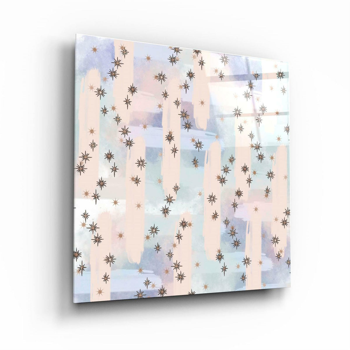 DesignSkinz Glass Wall Art for Living Room, Bedroom, Office, Study, Shelf (17x17inch)  Pastel Abstract 5