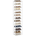 Nunsino Narrow Shoe Rack, 12Tier Metal Shoe Organizer,Tall Shoe Shelf with AntiTip Strap, Max Holds 24 Pairs,Space Saving for 