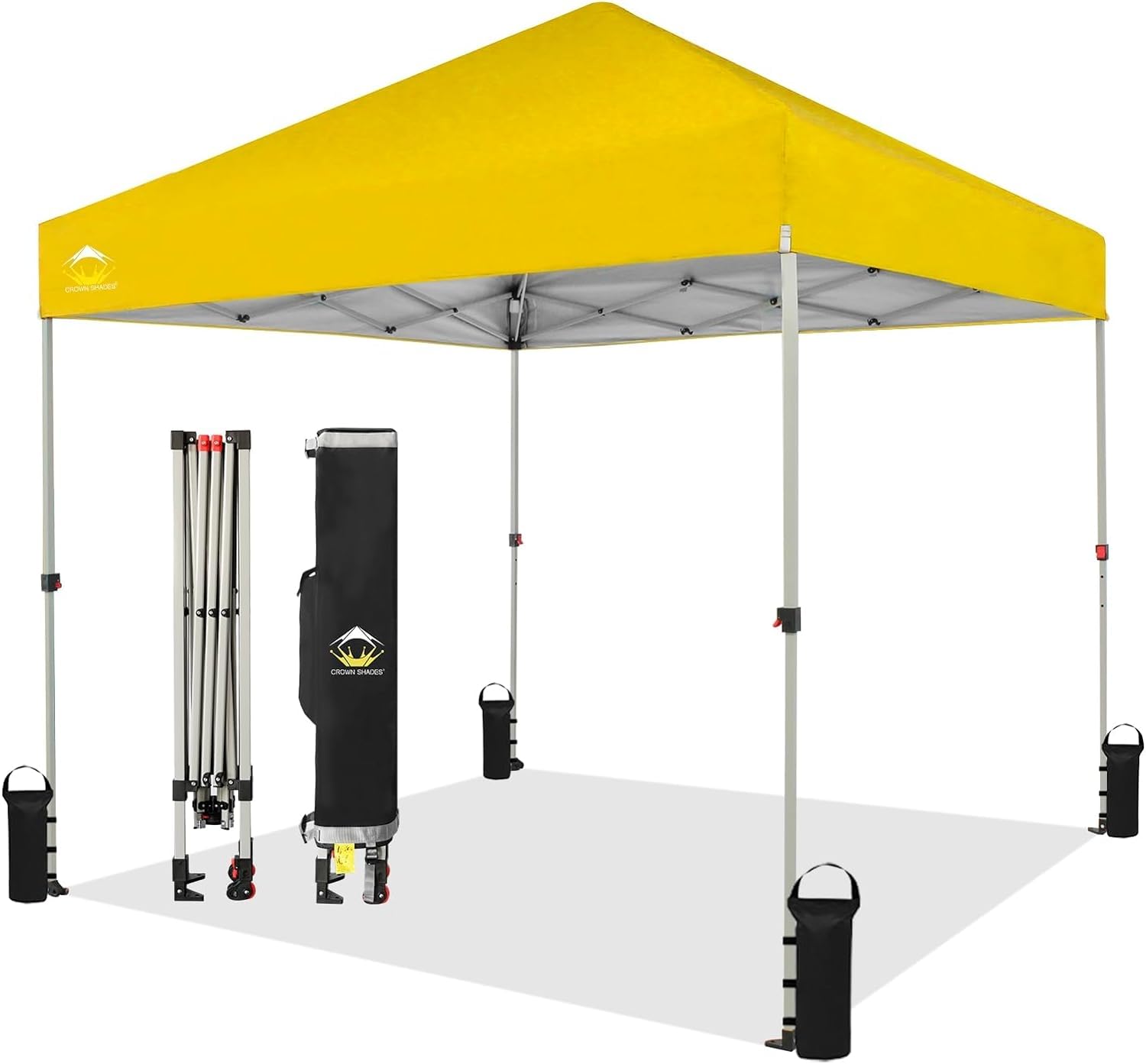 Crown Shades 8X8 Pop Up Canopy - Beach Tent With One Push Setup - Easy Outdoor Sun Shade For Events, Parties, Camping - Gazebo W