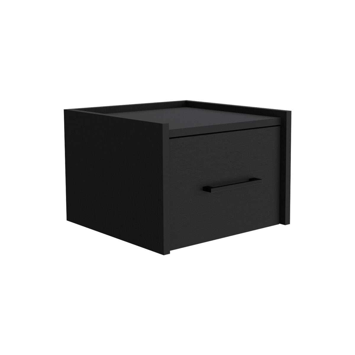 Tuhome Boa Floating Nightstand, Wall-Mounted Single Drawer Design With Handle- Black