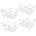 LISHINE 4 Pack Deep Freezer Organizer Bins Stackable Wire Basket for Organizing Metal Wire Storage Baskets for Pantry, Freezer B