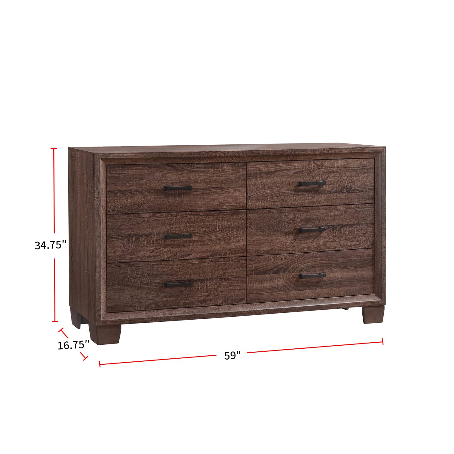 Coaster Transitional Six Drawer Dresser Brown 205323