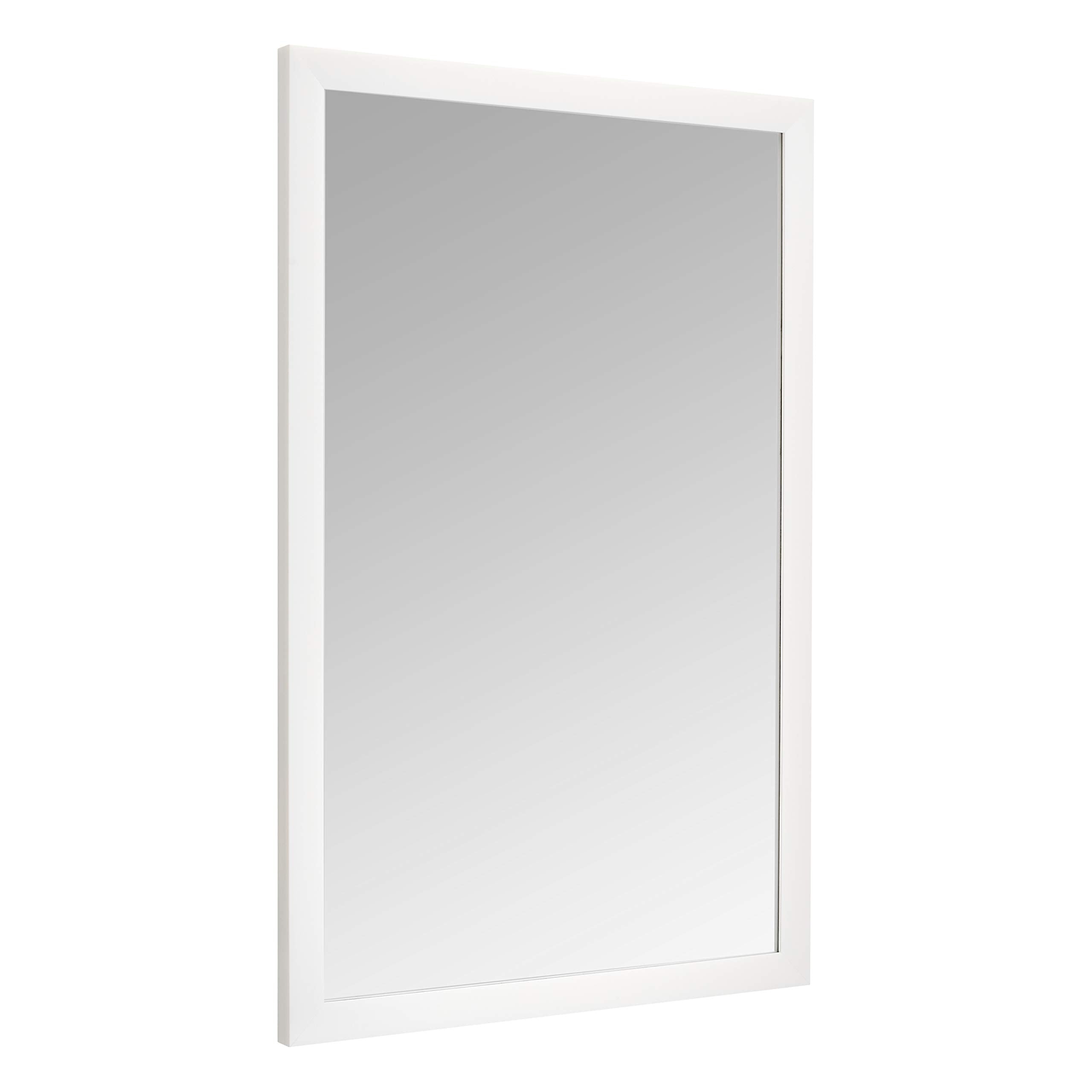 Amazon Basics Rectangular Wall Mount Mirror 24 x 36, Standard Trim, White