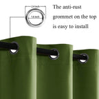 Jiuzhen Olive Green Blackout Curtains For Bedroom - Light Blocking And Noise Reducing Grommet Curtains For Living Room Darkening Curtains, Set Of 2 Window Curtain Panels, 42 X 63 Inch Length