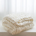 Weshiongoo Chunky Knit Throw Blanket Knitted Throw Blankets For Couch Bed Fluffy Soft Blanket With Jumbo Chenille Yarn Thick 100