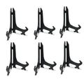 Artliving 8 Inch Black 6pcs/Set Plastic Easels Plate Display Stands Picture Frame Stand Holder