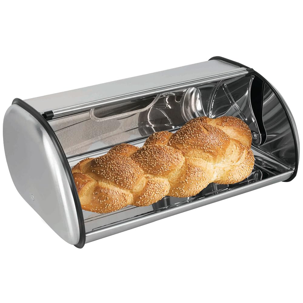 Home Basics Stainless Steel Bread Box  Silver
