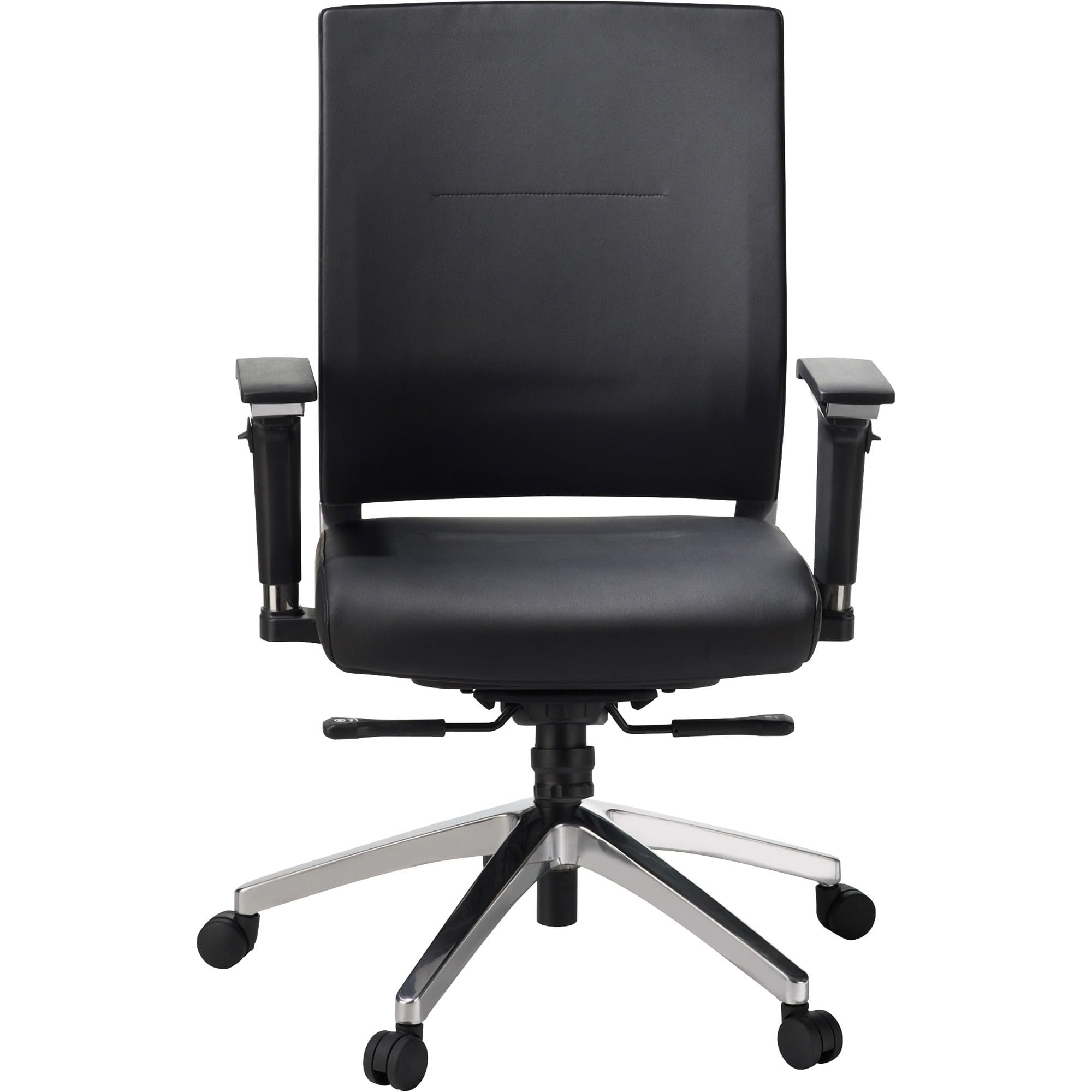 Lorell Lower Back Swivel Executive Chair, Black Leather