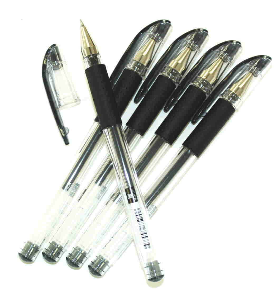 Uni-Ball Signo Rubber Grip Ultra Micro Point Gel Pens -0.28Mm-Black Ink-Value Set Of 5