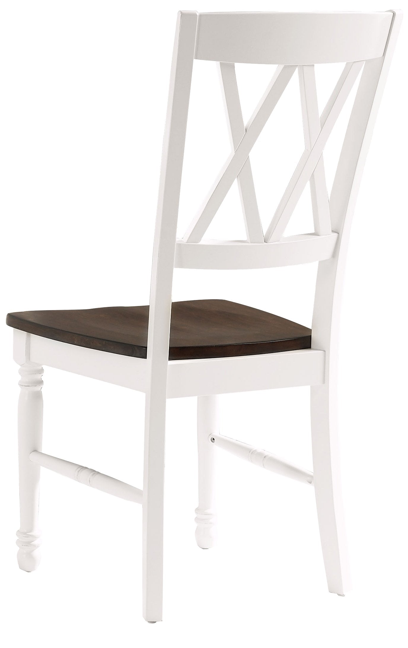 Crosley Furniture Shelby Traditional Wood X-Back Dining Room Chairs Set of 2, Kitchen Chair, Distressed White
