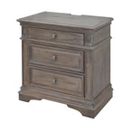 Steve Silver Furniture Highland Park Nightstand, Driftwood Finish, Nickle Hardware, 2 USB Charging Ports, 2 Full Size Drawers & 1 Half Size Drawer, Bedroom, 28" L x 17" D x 29.5" H, Brown