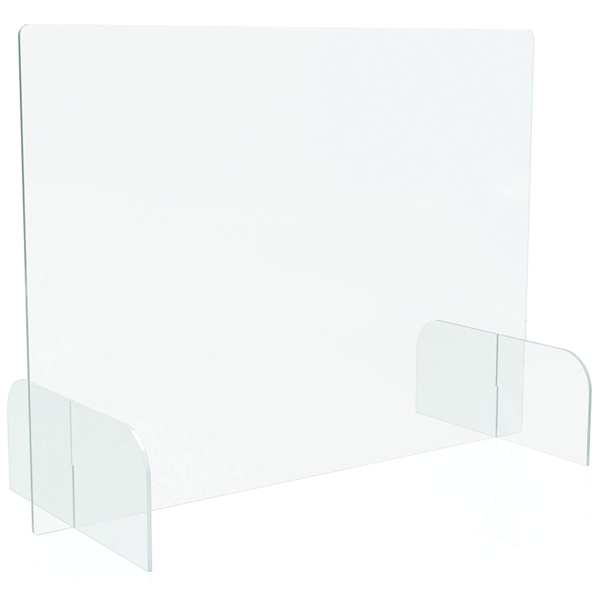 Counter Top Barrier with Full Shield and Feet, 31&quot; x 14&quot; x 23&quot;, Acrylic, Clear, 2/Carton