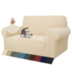 Znsayotx 1 Piece Jacquard Couch Covers For 2 Cushion Couch High Stretch Loveseat Slipcover For Pets Dogs Anti Slip Love Seat Sofa Slipcover Furniture Protector (Loveseat, Light Beige)