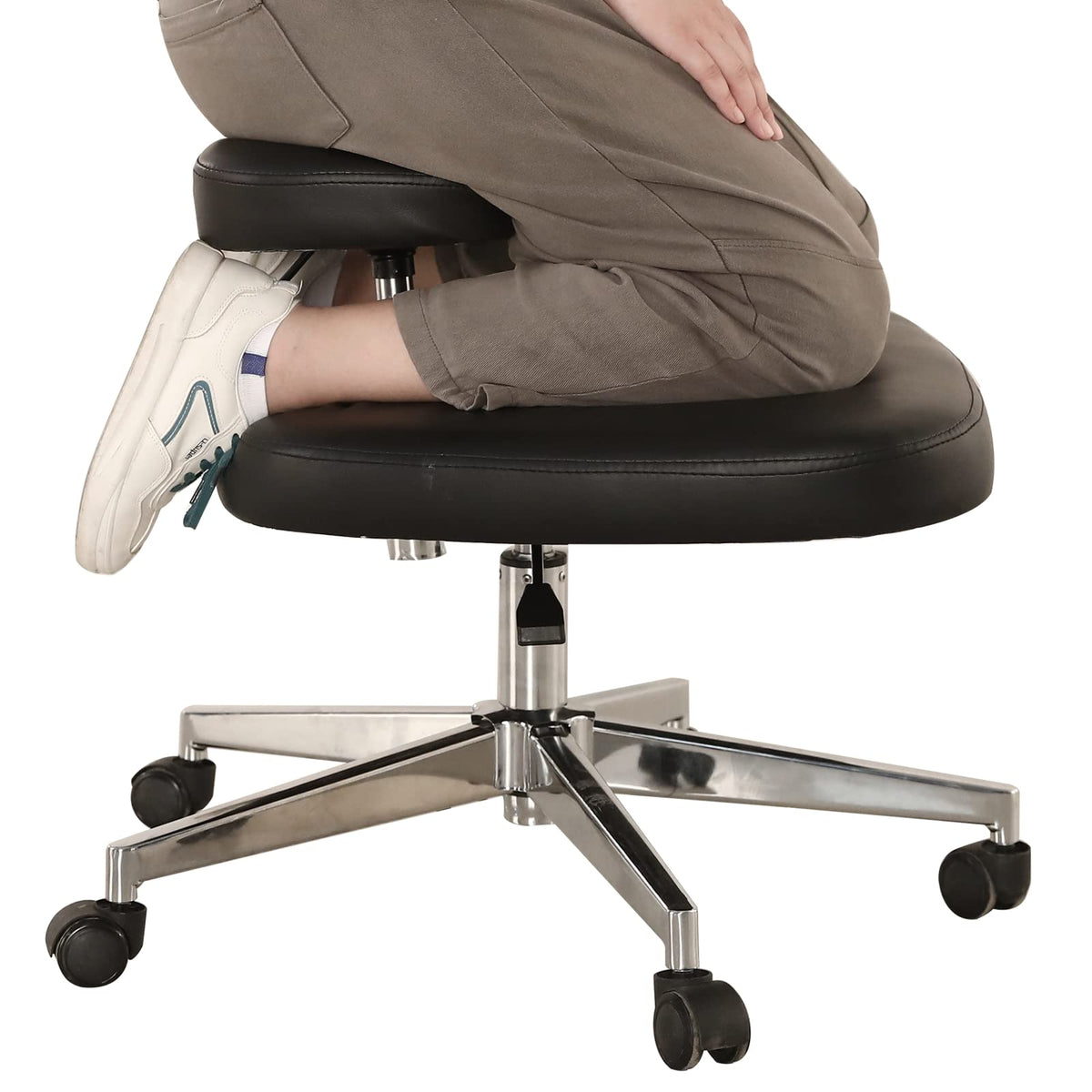 Tcowoy Ergonomic cross Legged chair for Office or Home,Kneeling chair with Adjustable Height for computer Workers, Yoga Lovers, 