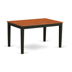 East West Furniture NICO5-BLK-W 5 Piece Dining Table Set for 4 Includes a Rectangle Kitchen Table with Butterfly Leaf and 4 Dining Room Chairs, 36x66 Inch, Black & Cherry