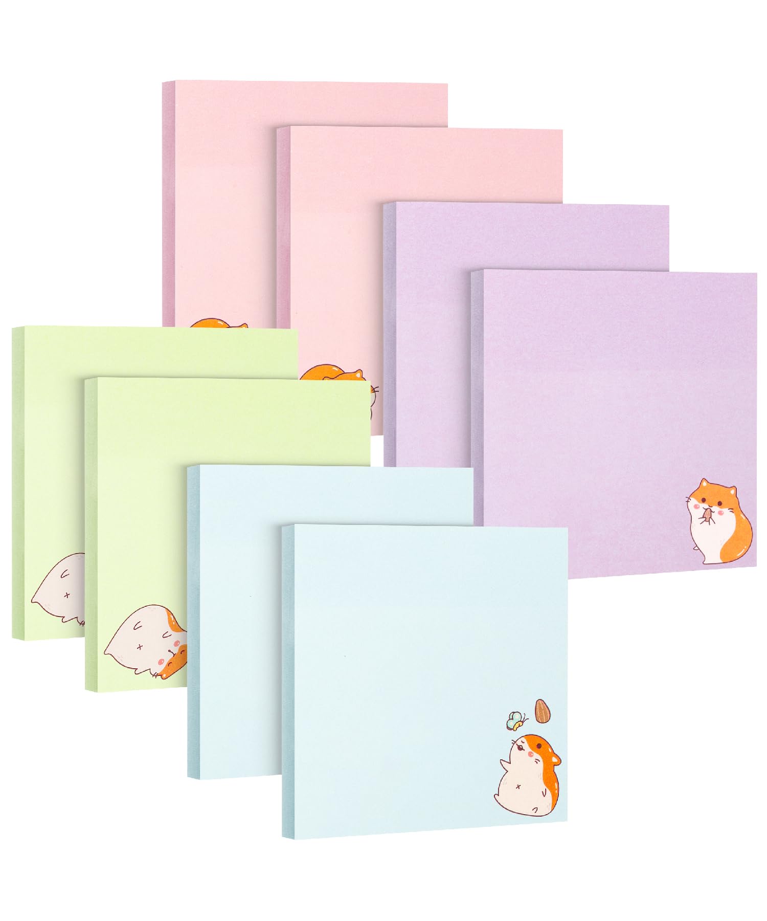 Mr. Pen- Sticky Notes, 3   X3   , 8 Pads, 400 Sheets, Tiny Hamster Sticky Notes, Sticky Pads Sticky Notes Aesthetic, Colorful St