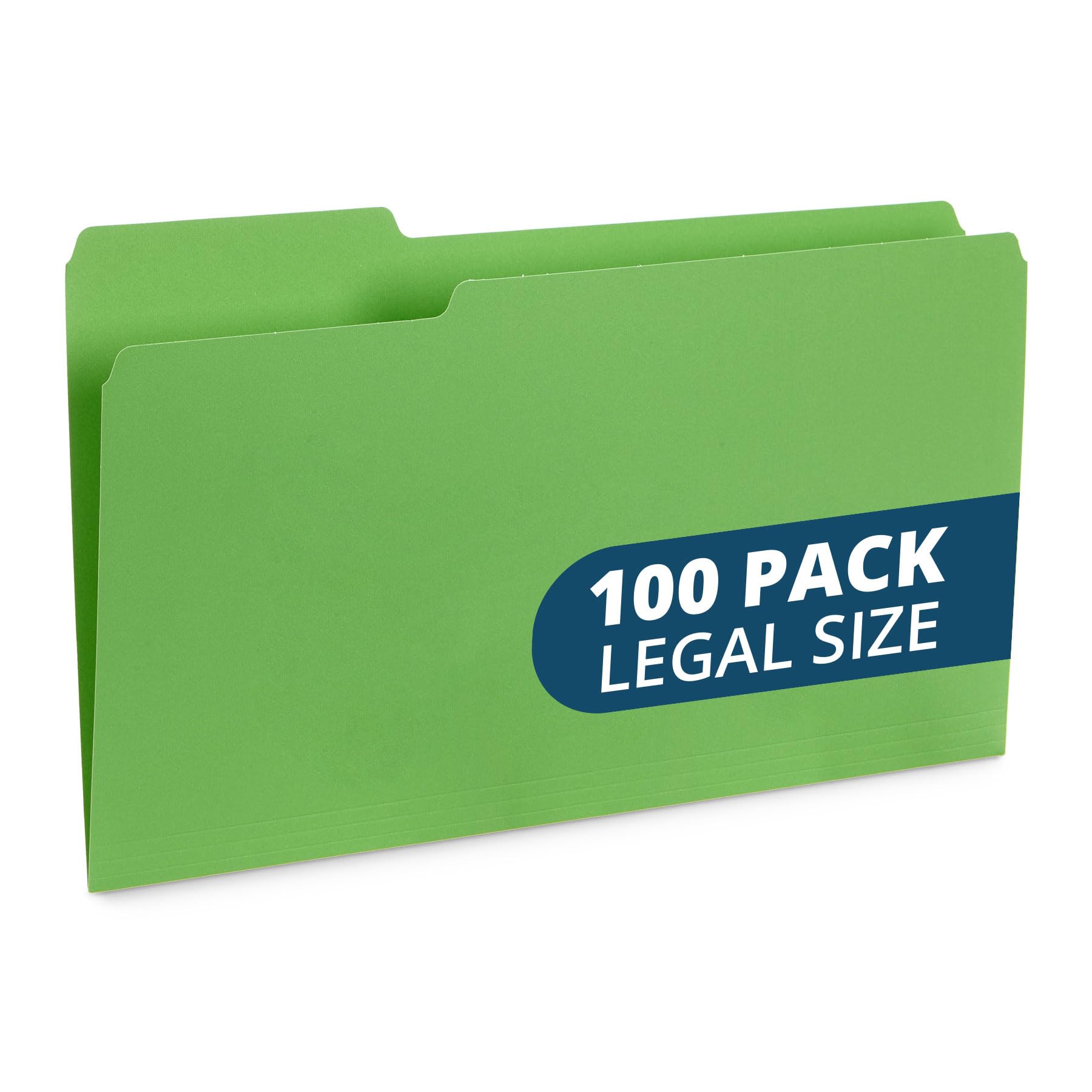 Blue Summit Supplies Green Legal File Folders, 1/3 Cut Tab, Legal Size, Great For Organizing And Easy File Storage, 100 Per Box