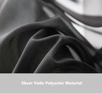 Pi Black Sheer Curtains 4 Panels 63 Inches Long,Light Window Treatment Airy Voile With Rod Pocket For Kitchen/Bedroom/Living Room/Small Window(W42Xl63,Black)