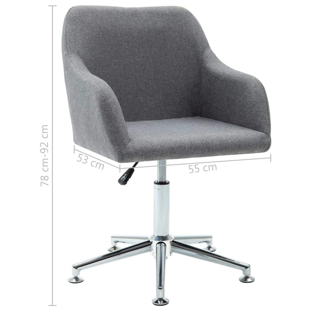 vidaXL Swivel Dining Chair in Light Gray - Ergonomic Design with Adjustable Height - Scandinavian Styled Fabric Upholstered Chair