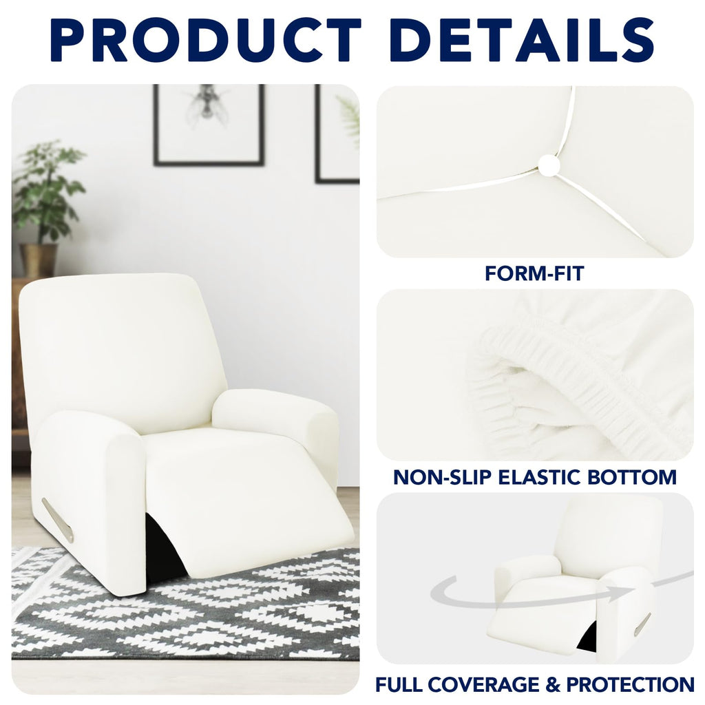 Purefit 100% Dual Waterproof Couch Cover Slipcovers For Couches And Sofas - Stretch Non Slip Fleece Sofa Covers Washable, Leakproof Furniture Protector For Kids, Pets, Dog (Recliner, Beige)