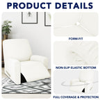 Purefit 100% Dual Waterproof Couch Cover Slipcovers For Couches And Sofas - Stretch Non Slip Fleece Sofa Covers Washable, Leakproof Furniture Protector For Kids, Pets, Dog (Recliner, Beige)