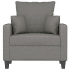 vidaXL Modern 1-Seater Sofa Chair, Dark Gray Fabric, Highly Comfortable, Sturdy and Stable Frame, Thickly Padded Seat, Simple and Elegant Design