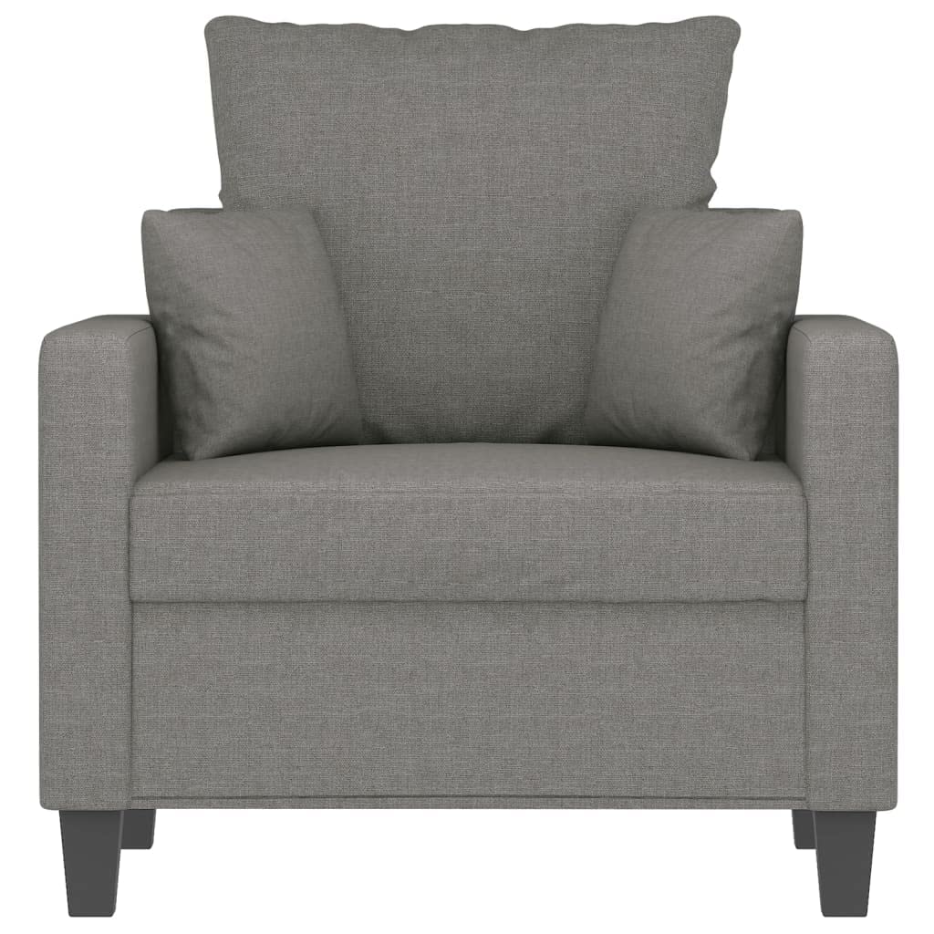 vidaXL Modern 1-Seater Sofa Chair, Dark Gray Fabric, Highly Comfortable, Sturdy and Stable Frame, Thickly Padded Seat, Simple and Elegant Design