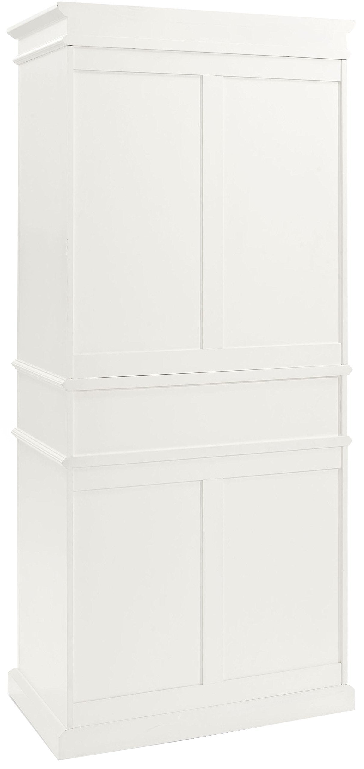 Crosley Furniture Parsons Traditional Pantry Storage Cabinet with Shelves, Kitchen, Dining, or Laundry Room, White