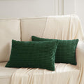 Fancy Homi 2 Packs Boho Dark Green Decorative Throw Pillow Covers 12X24 Inch For Couch Bed Sofa, Rustic Modern Farmhouse Home De
