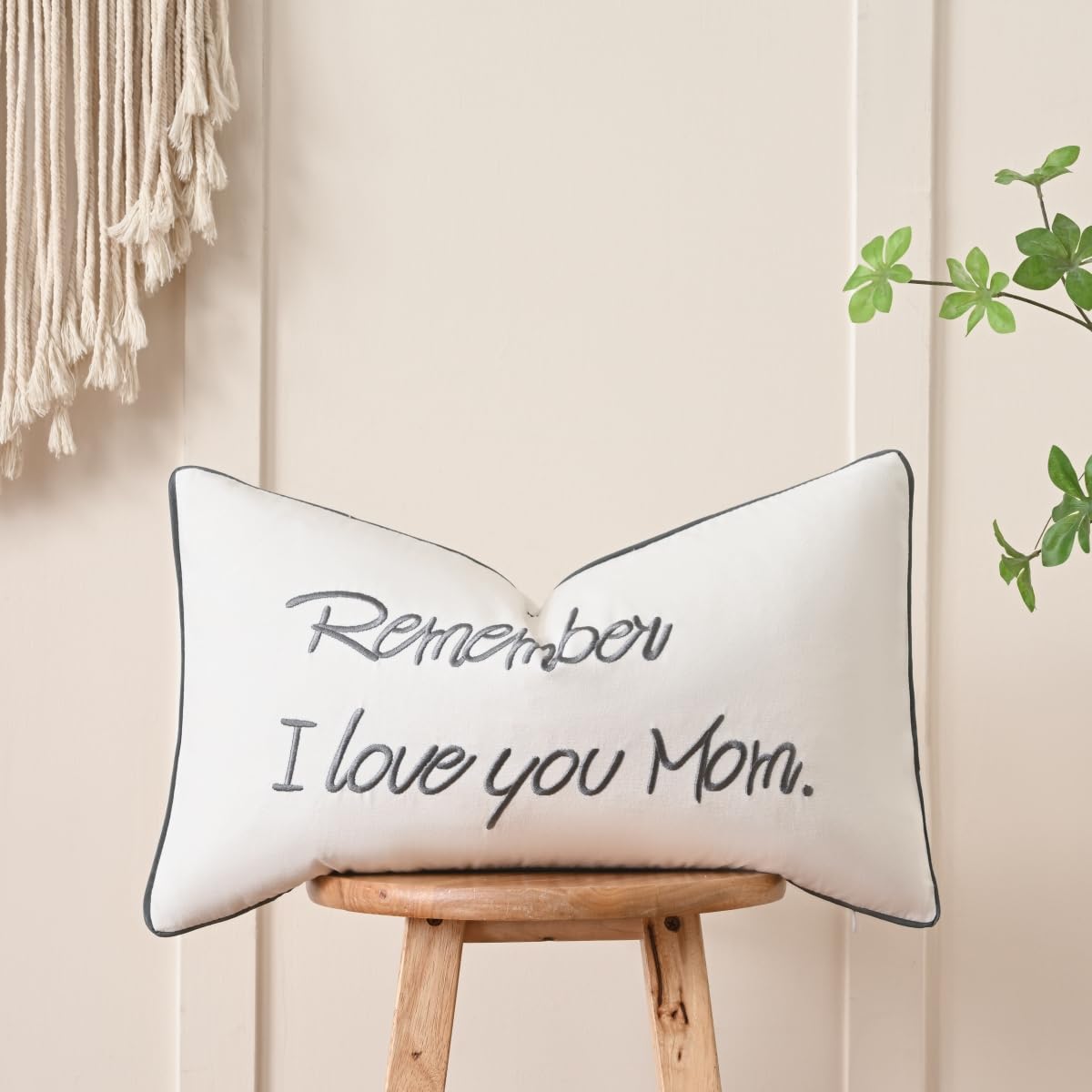 Sanmetex Mom Gifts For Christmas Day - Best Mom Birthday Gifts From Son, Daughter, Remember I Love You Mom Lumbar Pillow Cover 1