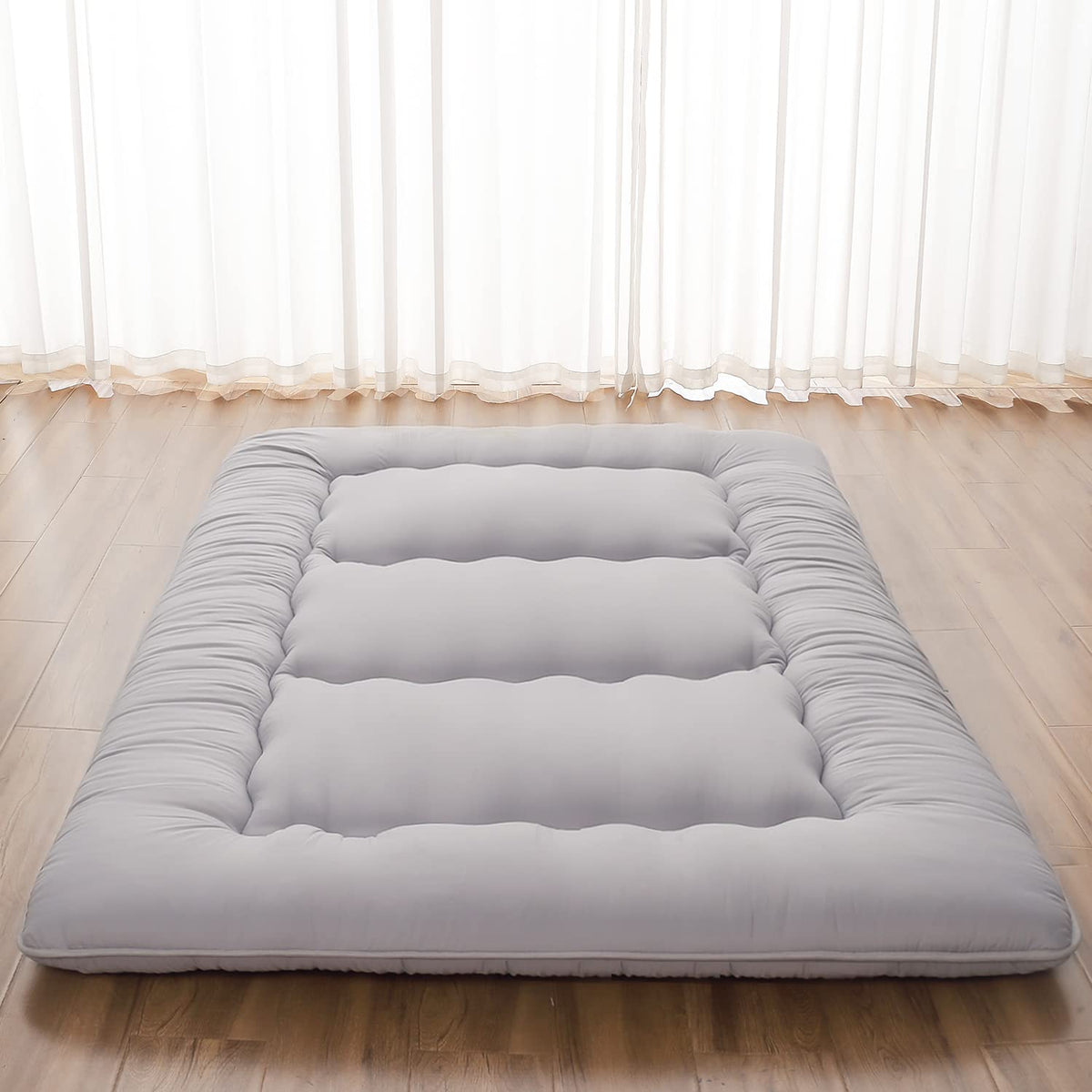 Zelladorra Japanese Floor Mattress, Futon Mattress With Portable Storage Bag And Washable Cover, Roll Up Mattress Thick Tatami M