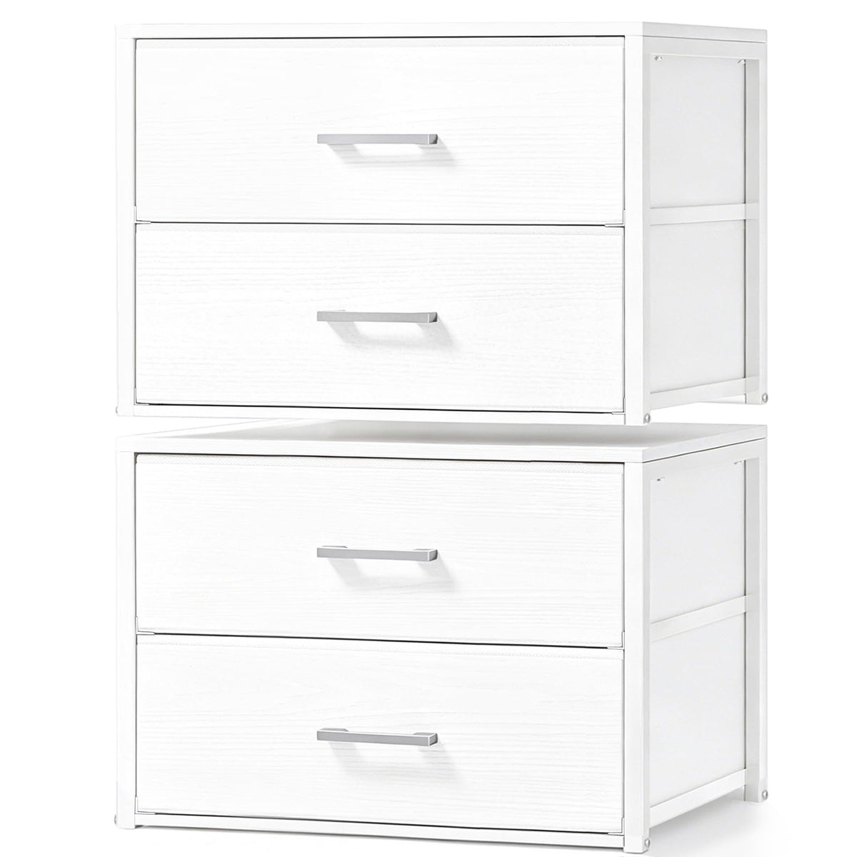 Fixwal Closet Drawers for Clothes, 2 Pack, 4 Drawers Stackable, 21.2 Wide