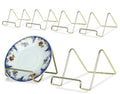 BANBERRY DESIGNS Wire Easel Display Stand Plate Holders - Smooth Plated Brass Metal - 3'' H - Pack of 6 Pcs