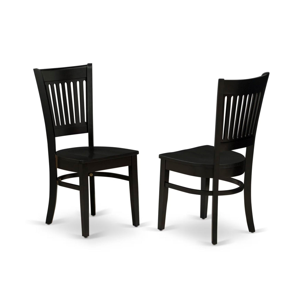 East West Furniture Amva3-Blk-W 3 Piece Dining Table Set For Small Spaces Contains A Round Kitchen Table With Pedestal And 2 Dining Chairs, 36X36 Inch, Black