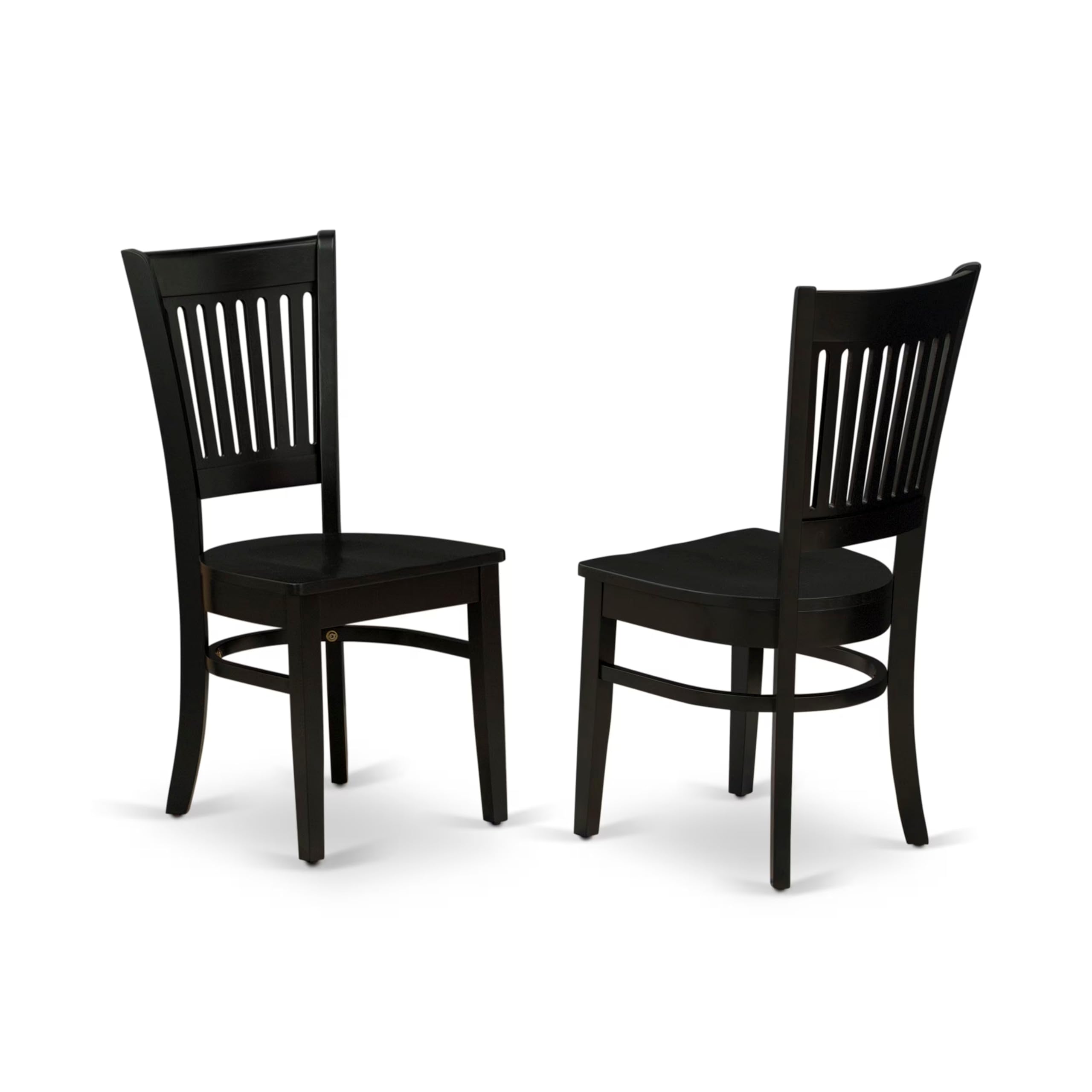 East West Furniture Amva3-Blk-W 3 Piece Dining Table Set For Small Spaces Contains A Round Kitchen Table With Pedestal And 2 Dining Chairs, 36X36 Inch, Black